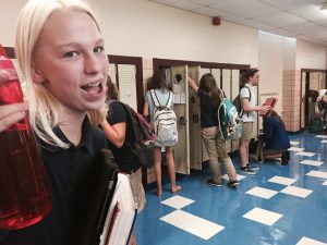 Ella Nicholas on her way to 4th period